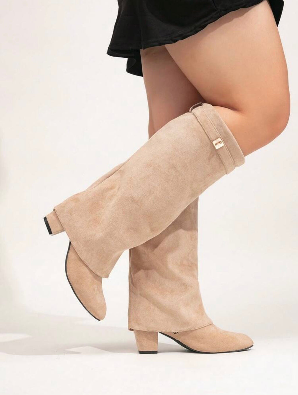 Chic Pointed Shark Mid-Calf Boots