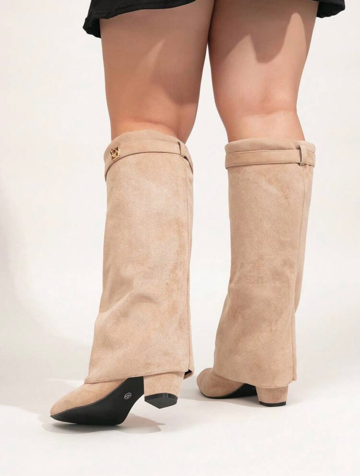 Chic Pointed Shark Mid-Calf Boots